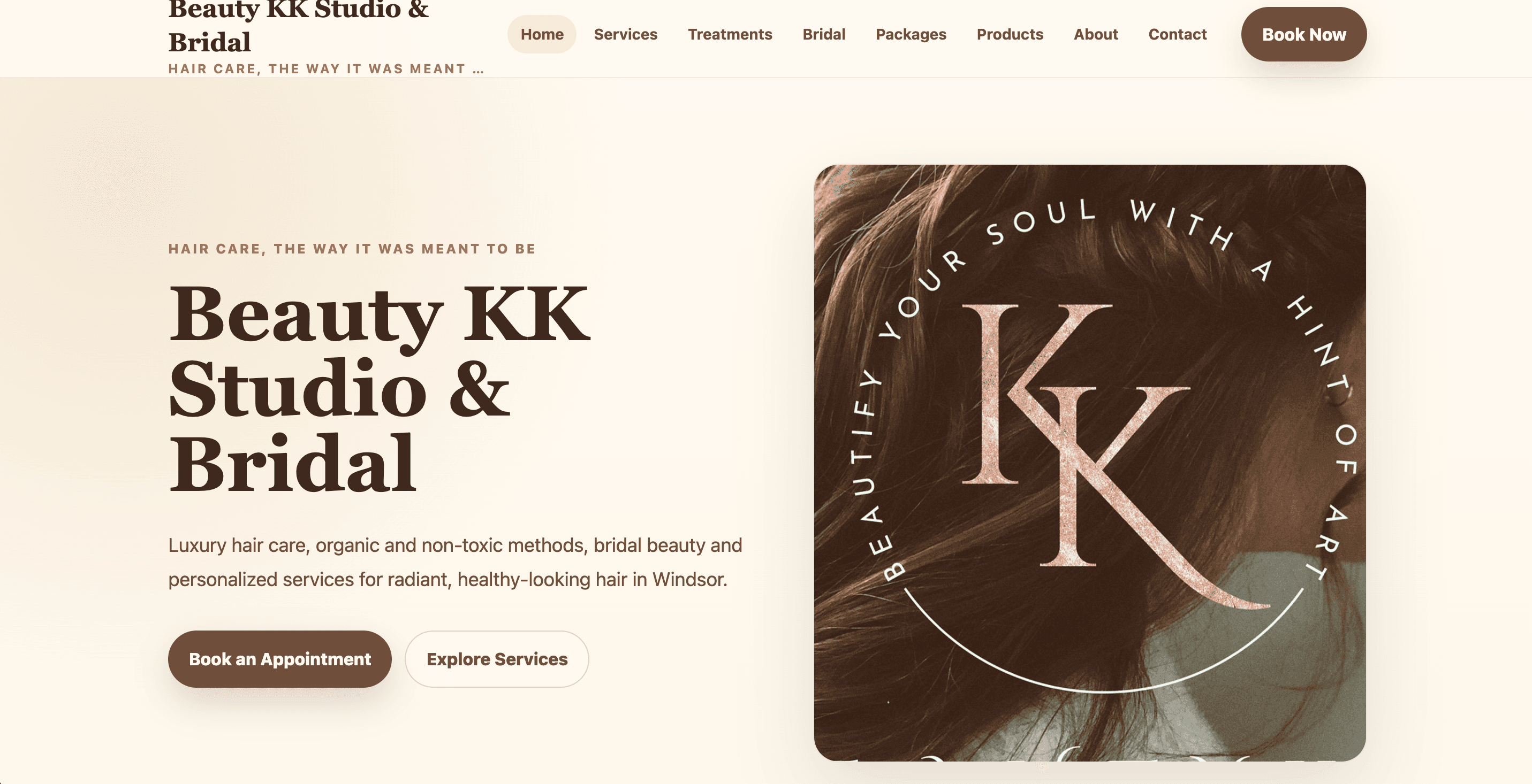 Beauty KK Studio website preview