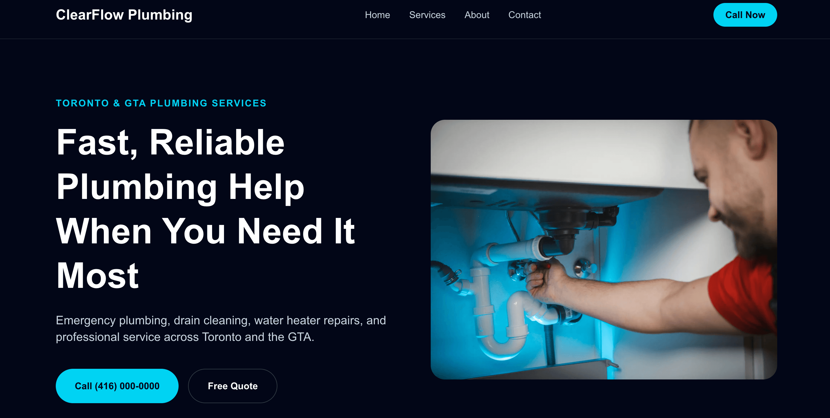 ClearFlow Plumbing website preview